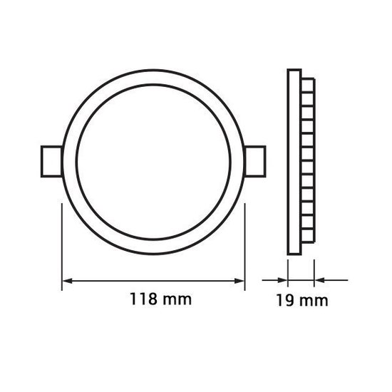 LED panel light 6W round recessed 120mm diameter white