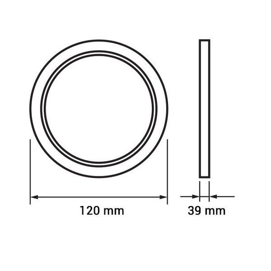 LED panel light surface mounted round 6W 120mm diameter