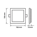 LED panel recessed 12W lighting square 166mm white