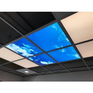 Cloud ceiling 60x60cm for bathroom in surface-mounted frame