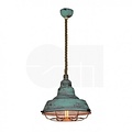 Pendant light white-green-old white industrial 350mm E27