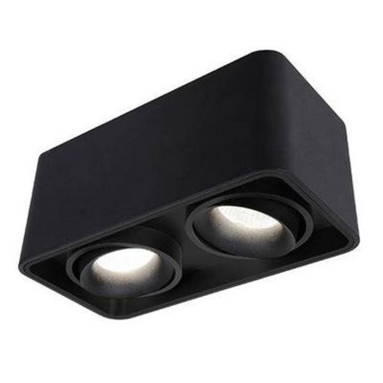 Plafón 2x10W LED orientable cuadrado 195mm W