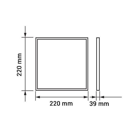 Panel de luz LED de superficie cuadrado 18W 220x220mm