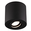 Fantasia Olala surface-mounted spot, round, brushed grey aluminum, adjustable, GU10, 90 mm, bulb not included