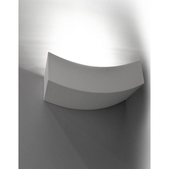 Wall light plaster living room curved R7S 365mm W white
