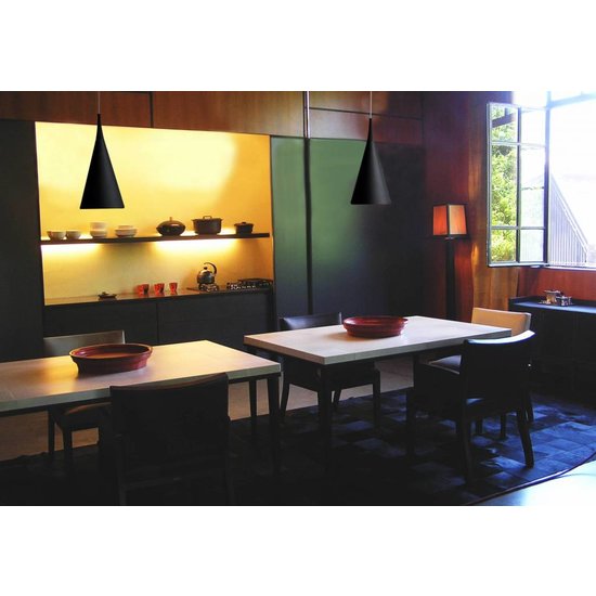 Hanglamp boven eettafel chroom, wit, zwart 430mm H E27