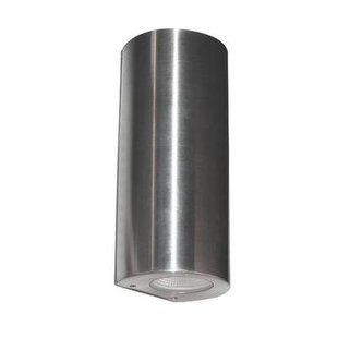 Aplique LED exterior cilindro gris 180mm alto 2x4W