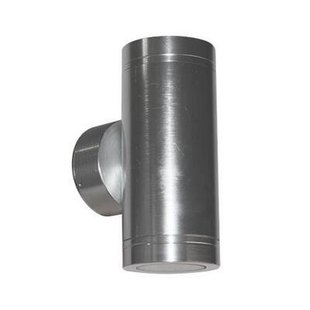 Wall light outdoor LED cylinder grey 147mm high 2x4W