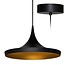 Indigo Sharp lámpara colgante LED cónica negro-oro, 350mm diámetro, 24W, 1875 lúmenes, 3000K blanco cálido