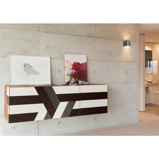 Wall light LED grey white square up down 115mm high 7,5W