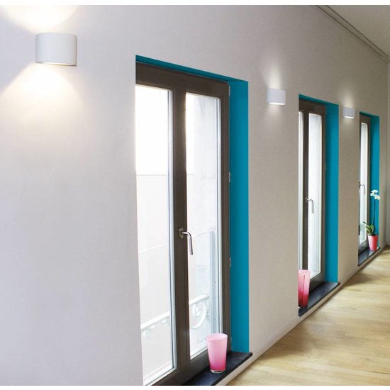 Wandlamp LED gips ovaal 125mm breed 5W