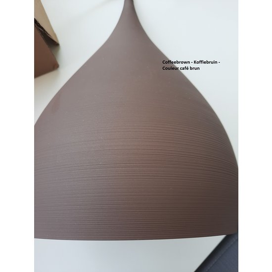 Druppel hanglamp zwart, koper, koffiebruin 25 cm breed