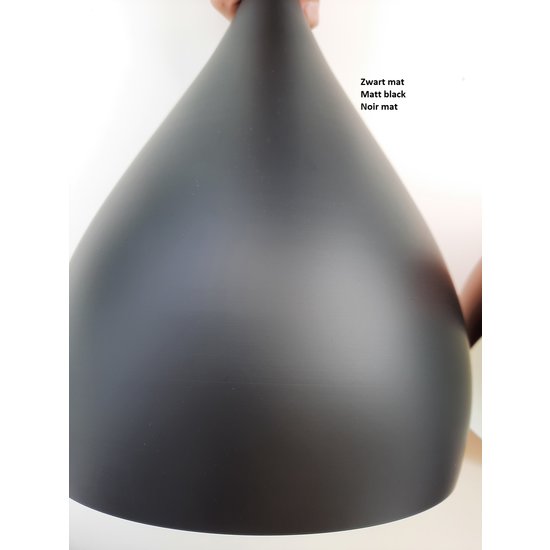 Fantasia RONIN drop-shaped pendant lamp in black/gold, Ø25 cm, E27 socket, bulb not included