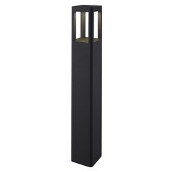 Poteau de jardin carré noir de 65 cm de haut et 8,5 cm de large LED 7watt