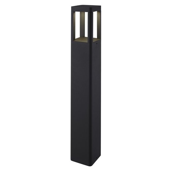 Black square garden pole 65 cm high and 8.5 cm wide 7watt LED