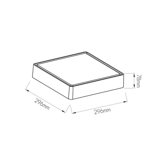 Fantasia square ceiling lamp IP65, grey, 220 mm, integrated LED 11.5W, 3000K warm white, ceiling or wall mount