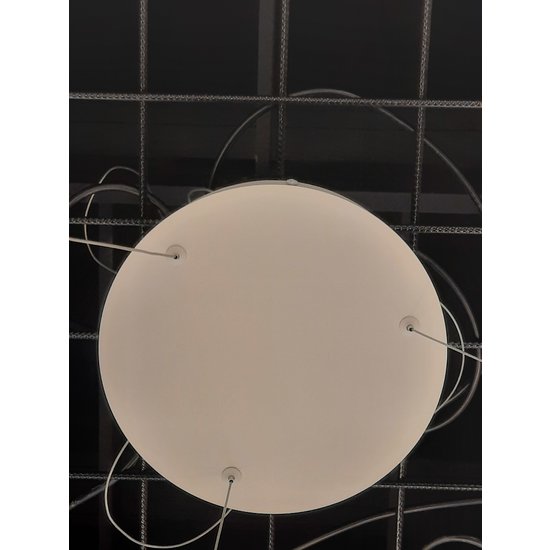 Suspension ronde Fantasia Guri LED blanche, Ø120cm, 125W, 3000K dimmable, aluminium/plexi, IP20