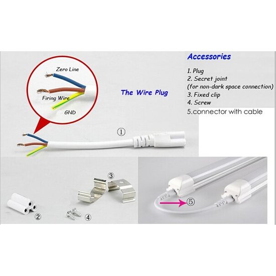 LED-Leuchtstoffröhre 60 cm 10 W inklusive Fassung
