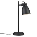Adrian tafellamp met E27-fitting, max. 25W, antraciet metaal, zwart-wit textielkabel, hoogte 47 cm, IP20