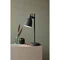 Adrian tafellamp met E27-fitting, max. 25W, antraciet metaal, zwart-wit textielkabel, hoogte 47 cm, IP20