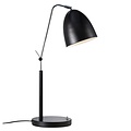 Buigbare design bureaulamp in zwart metaal met E27 fitting, dimbaar met geschikte lamp, kabel 150 cm