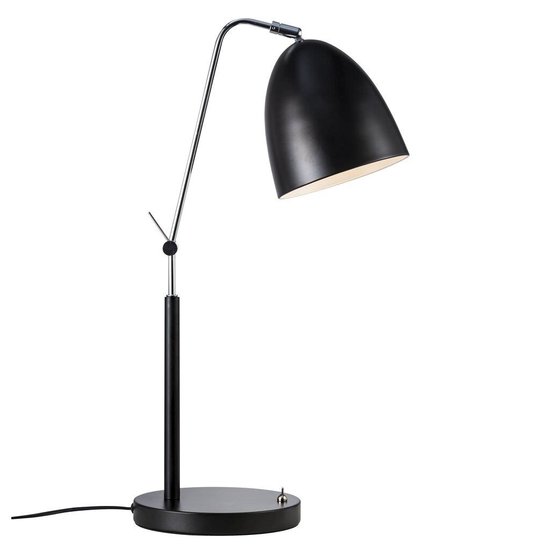 Biegsame Schreibtischlampe aus schwarzem Metall mit E27-Fassung, dimmbar mit passender Lampe, Kabel 150 cm
