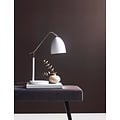 Lampe de bureau design flexible en métal blanc et plastique, culot E27, hauteur 54 cm, câble 150 cm, dimmable avec ampoule adaptée