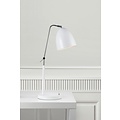 Lámpara de escritorio de diseño flexible en metal blanco y plástico, casquillo E27, altura 54 cm, cable 150 cm, regulable con bombilla adecuada