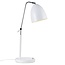 Bendable design desk lamp in white metal and plastic, E27 fitting, height 54 cm, 150 cm cable, dimmable with suitable bulb