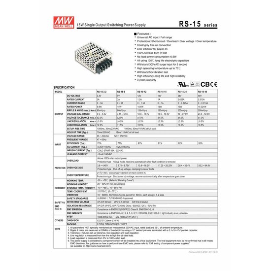 LED driver Meanwell 0-25W