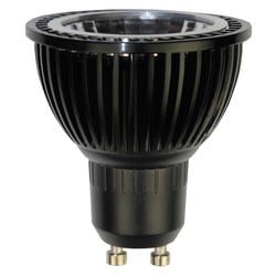 Foco LED GU10 5W regulable 2700K blanco cálido negro aluminio