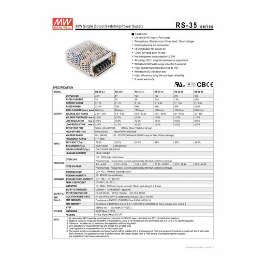 Controlador LED Meanwell 0-35W