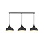 Loose surface-mounted base for pendants with 3 holes, black, 90cm