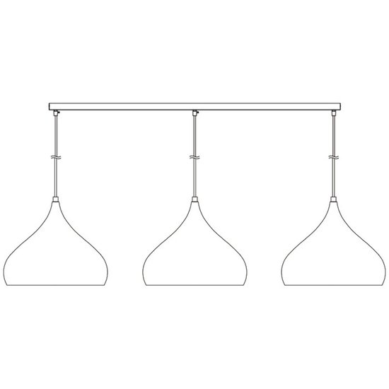 Loser Aufputzsockel für Pendelleuchte mit 3 Löchern, weiß, 90 cm