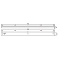 Base en saillie allongee Fantasia avec 3 trous de percage pour suspensions, blanche, 90 cm