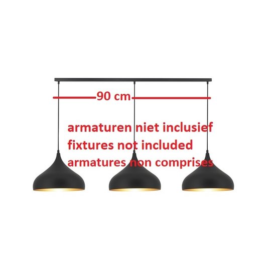 Loser Aufputzsockel für Pendelleuchte mit 3 Löchern, weiß, 90 cm
