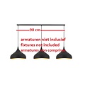 Fantasia elongated surface-mounted base with 3 drill holes for pendant lamps, black, 90 cm