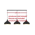 Fantasia base en saillie 120 cm pour suspensions, blanc, 3 trous avec serre-câbles, acier, IP20, 220-240V