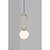 Hanging lamp Danish Design white opal/brass 15W height 51.5cm