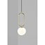 Hängelampe dänisches Design, weißes Opalglas mit Messingdetails, E27-Fassung max. 15W, Höhe 51,5 cm, Kabel 300 cm