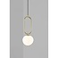 Suspension design danois, opale blanche avec détails laiton, douille E27 max 15W, hauteur 51,5 cm, câble 300 cm