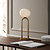 Lámpara de mesa Deens Design ópalo blanco/latón, E27, 47 cm