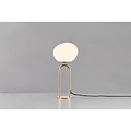 Lampe à poser Deens Design avec abat-jour en opale blanche et pied en laiton, culot E27, IP20, hauteur 47 cm
