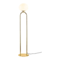 Stehleuchte Danish Design weiß opal / messing 15W Höhe 135cm