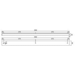 Fantasia Aufputz-Fußplatte 120 cm für Pendelleuchten, 3 Bohrungen, schwarz
