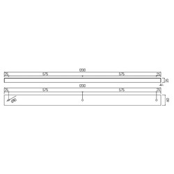 Fantasia plaque de base en saillie 120 cm pour suspensions, 3 trous, noir