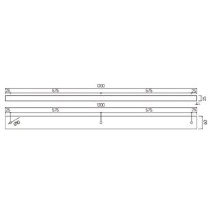 Fantasia Aufputz-Fußplatte 120 cm für Pendelleuchten, 3 Bohrungen, schwarz