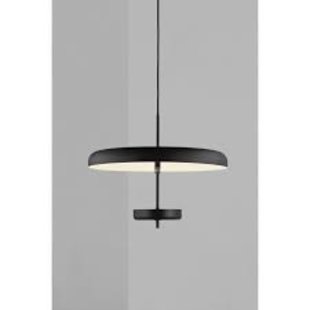 Suspension design fin et rond noir G9 Ø45 cm