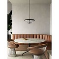 Suspension design fin et rond noir douille G9, max. 5W LED, Ø45 cm, hauteur 36,8 cm, IP20