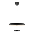 Suspension design fin et rond noir douille G9, max. 5W LED, Ø45 cm, hauteur 36,8 cm, IP20